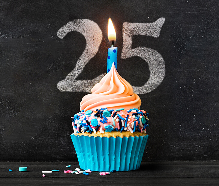 Feiern Sie dieses Jahr Ihren 25. Geburtstag?